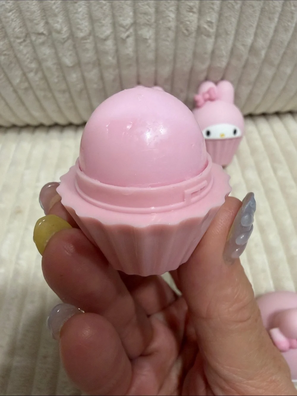 My Melody Pink Cupcake Lip Balm.  Set of Three (3). New. Not used. Sanrio.